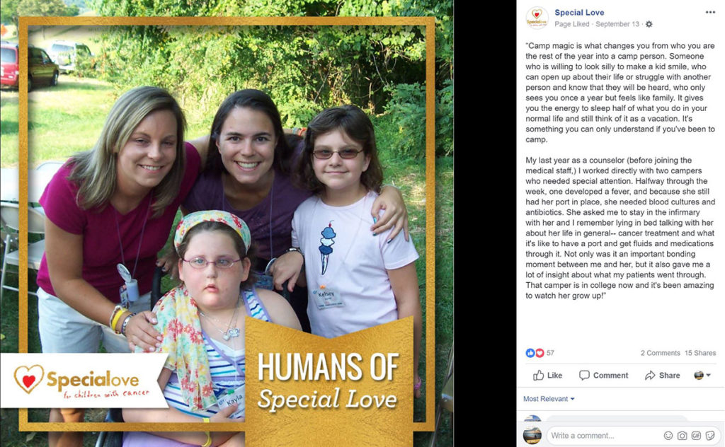 A camp counselor and medical staff tells her story of working with pediatric cancer patients at Special Love's camps.