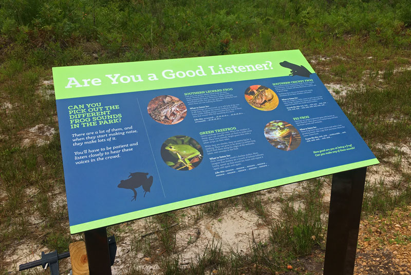 Frog sign along eagle loop trail